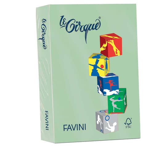 Carta colorata FAVINI LE CIRQUE per tutte le tecnologie di stampa 80 g/m² A4 verde 107  500 fogli - A71P504